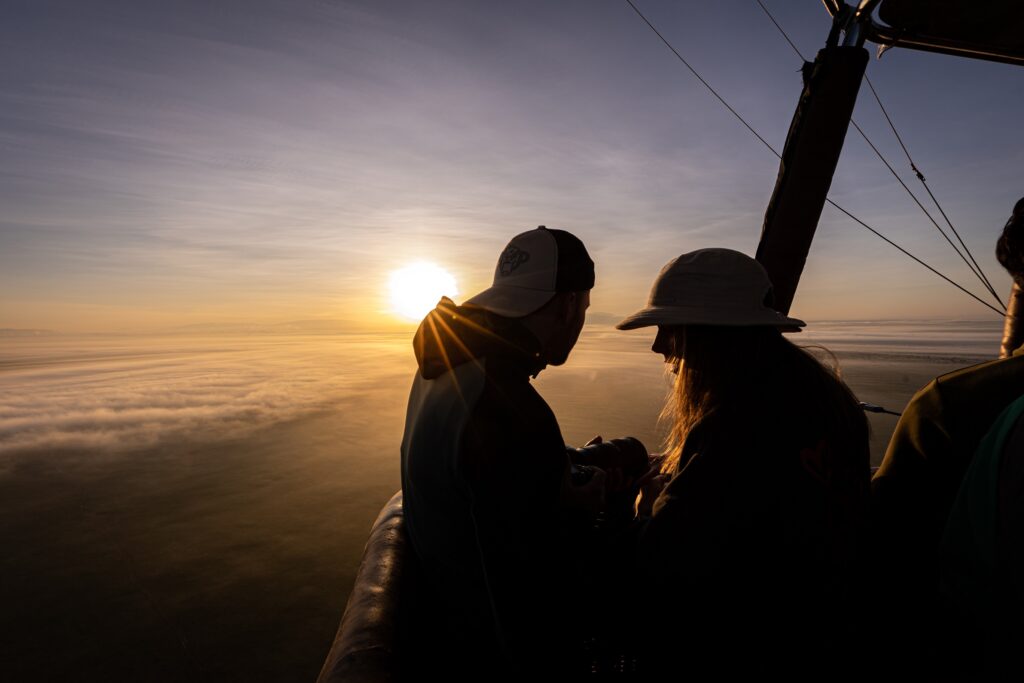 Couple hot air balloon