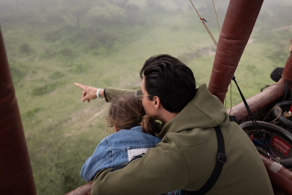 globo aerostático en familia