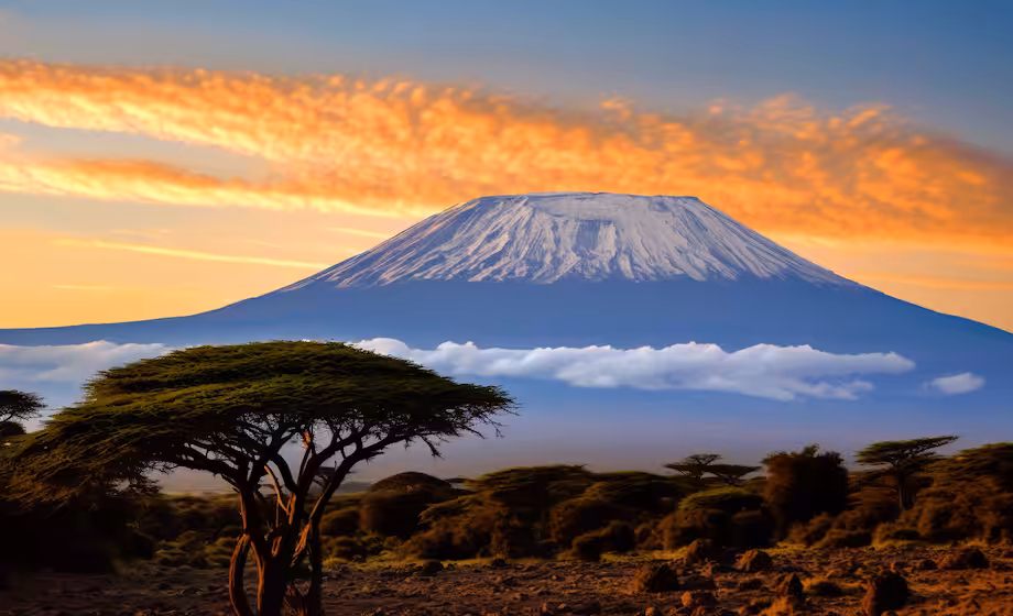 Mount Kilimanjaro, the tallest mountain in Africa