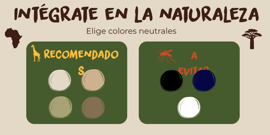 Colores recomendados y no recomendados para vestir en un safari