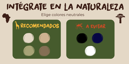 Colores recomendados y no recomendados para vestir en un safari